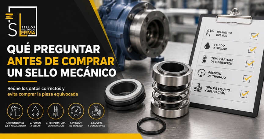 Jefe de mantenimiento revisando la placa de datos de una bomba centrífuga antes de cotizar un sello mecánico